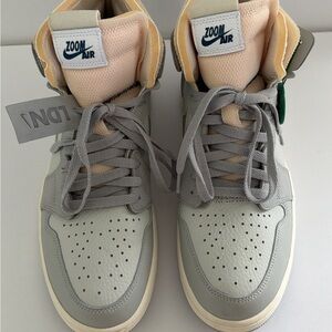 Nike Zoom Air Jordan Gray and Cream High-Tops sneakers Size 12
